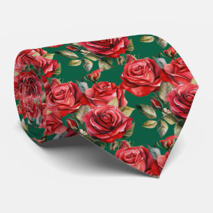 Gravata Clássica Formal de Rosas Vermelhas