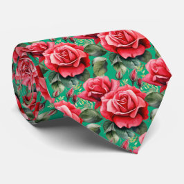 Gravata Clássica Formal de Rosas Vermelhas