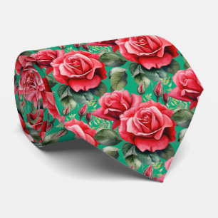 Gravata Clássica Formal de Rosas Vermelhas