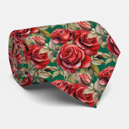 Gravata Clássica Formal de Rosas Vermelhas