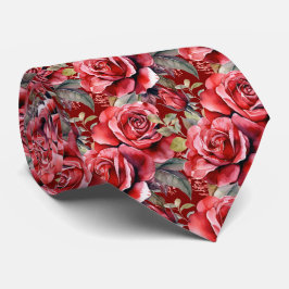 Gravata Clássica Formal de Rosas Vermelhas