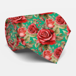 Gravata Clássica Formal de Rosas Vermelhas