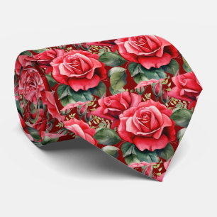Gravata Clássica Formal de Rosas Vermelhas