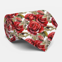 Gravata Clássica Formal de Rosas Vermelhas