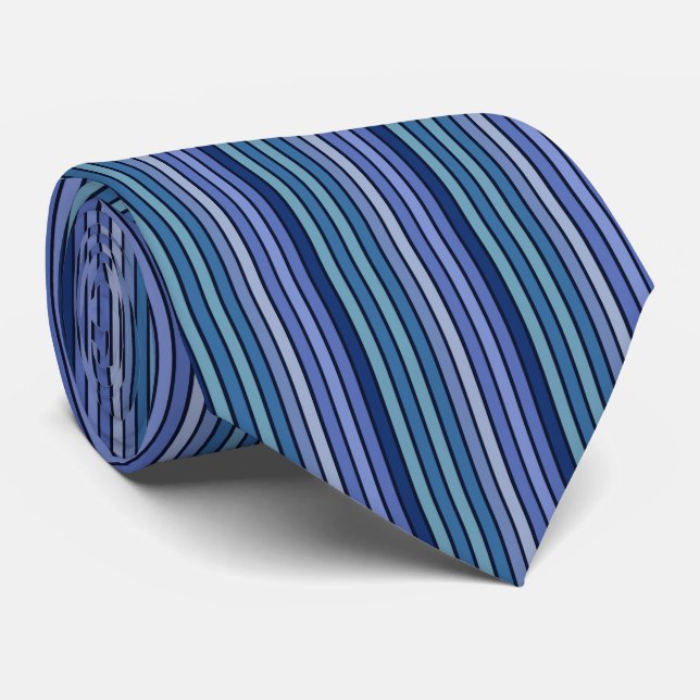 Gravata Classically Striped Blues Repeating Pattern Design (Rolled)
