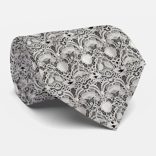 Gravata Clássico de rendas do Casamento vintage Elegante (Rolled)