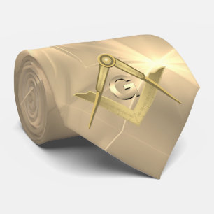 Gravata Clássico Dourado Masonic