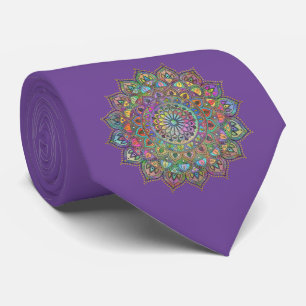 Gravata Clássico Mandala Colorido Estilo Índia 1