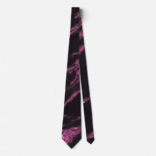 Gravata Classy Magenta Pink Black Marble Pattern 