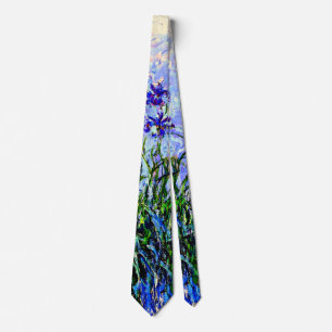 Gravata Claude Monet: Irises, bela pintura floral