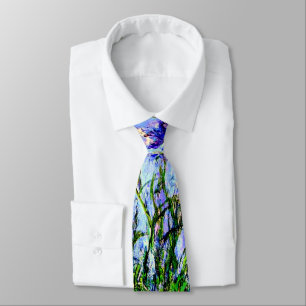 Gravata Claude Monet: Irises, bela pintura floral