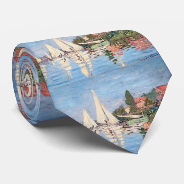 Gravata Claude Monet - Regattas em Argenteuil (Rolled)