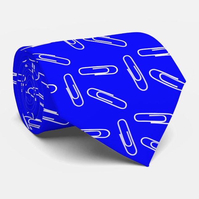 Gravata Clipes de papel em azul (Rolled)