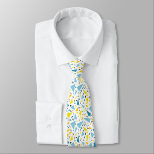 Gravata Clique no design favorito Triângulo amarelo e azul