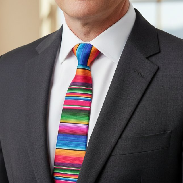 Gravata Cobertor Mexicano Listras Coloridas Sarape (Criador carregado)