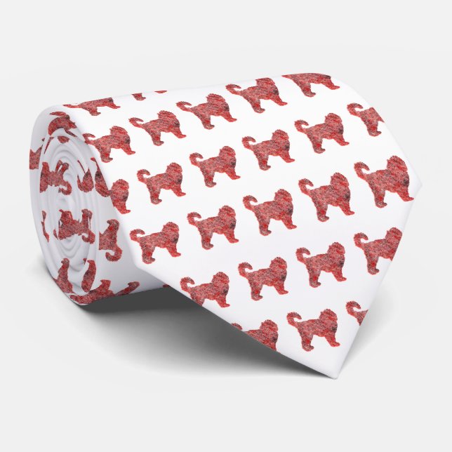 Gravata Cockapoo Cachorro de Natal Bonito Pescoço Branco S (Rolled)