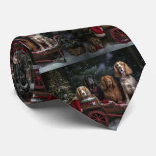 Gravata Cocker Spaniel Nevado Trenó Natal Decoração