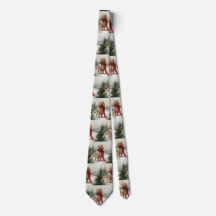 Gravata Cocker Spaniel no Natal na Neve