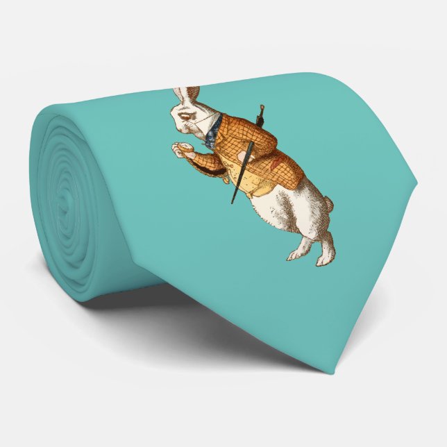 Gravata Coelho Branco (Aventuras de Alice no País das Mara (Rolled)