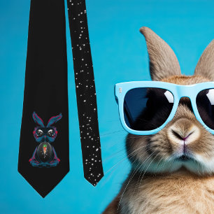 Gravata Coelho dos Olhos-de-Feira Bonitos em Meditação de 