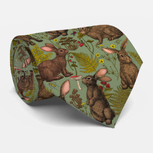 Gravata Coelhos e flora florestal Pescoço