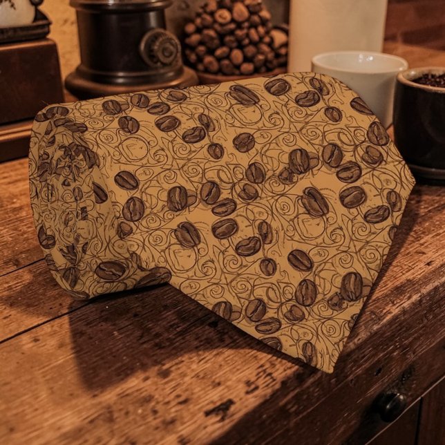 Gravata Coffee Latte Lovers Custom Necktie (Criador carregado)