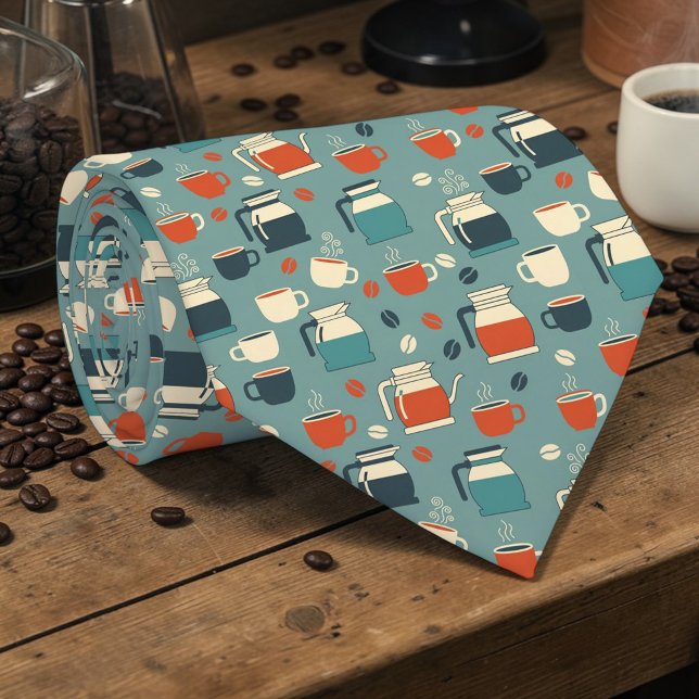 Gravata Coffee Latte Lovers Custom Necktie (Criador carregado)