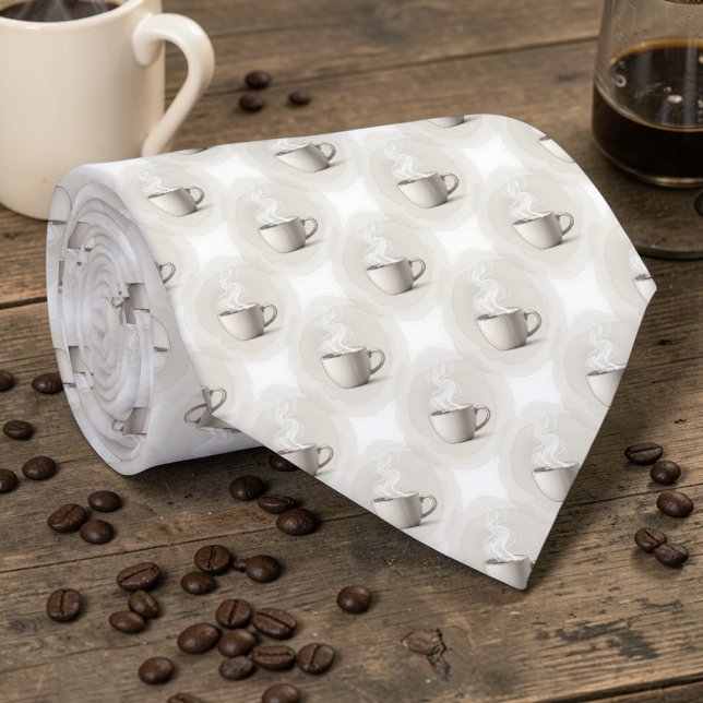 Gravata Coffee Latte Lovers Custom Necktie (Criador carregado)