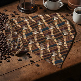 Gravata Coffee Latte with Books Custom Necktie