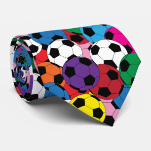 Gravata Colagem colorida da bola de futebol