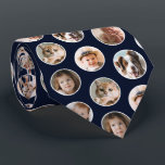 Gravata Colagem de 8 Fotos Moderna<br><div class="desc">Adicione um toque pessoal ao seu guarda-roupa com esta gravata de fotos personalizada, com um fundo azul na moda-marinho escuro com um padrão de quadros circulares que mostra 8 das suas fotografias favoritas. Quer sejam momentos familiares queridos, animais de estimação adoráveis, ou fotos significativas, esta gravata única transforma memórias em...</div>