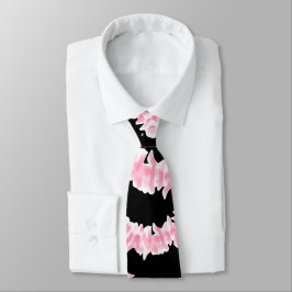 Gravata Colar de Plumeria Rosa Havaiano Floral Elegante