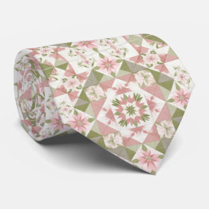 Gravata Colcha de Natal Vintage Padrão Floral