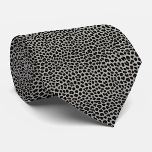 Gravata Coleção Branca de Leopardo Elegante Moderna de Lux