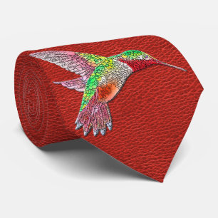 Gravata Coleção de Aves Milo Dale - Vermelho Milo Hummin