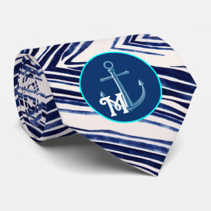 Gravata Coleção de faixas populares de barcos azuis Marinh