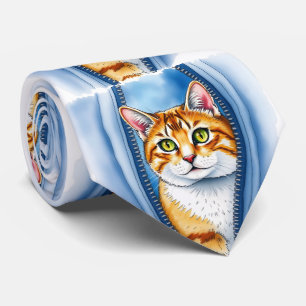 Gravata Coleção de Gatos Populares Bonitos e Bonitos Cacho