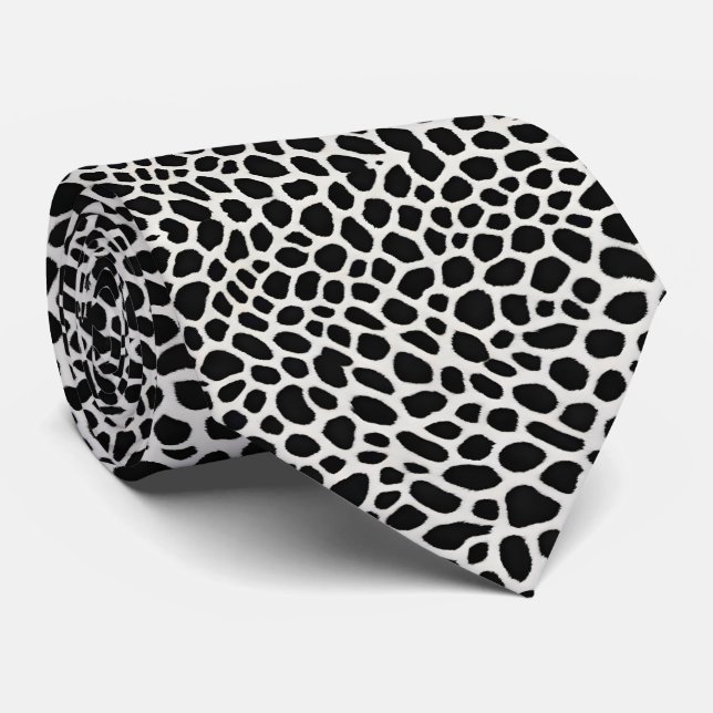 Gravata Coleção de Leopardo Branco de Luxo Popular Elegant (Rolled)