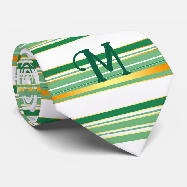 Gravata Coleção de Textura Dourada Verde Popular Linen Lux (Rolled)