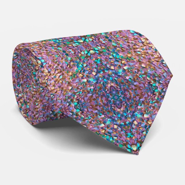 Gravata Coleção Holográfica Opal Moderna da Glitter (Rolled)