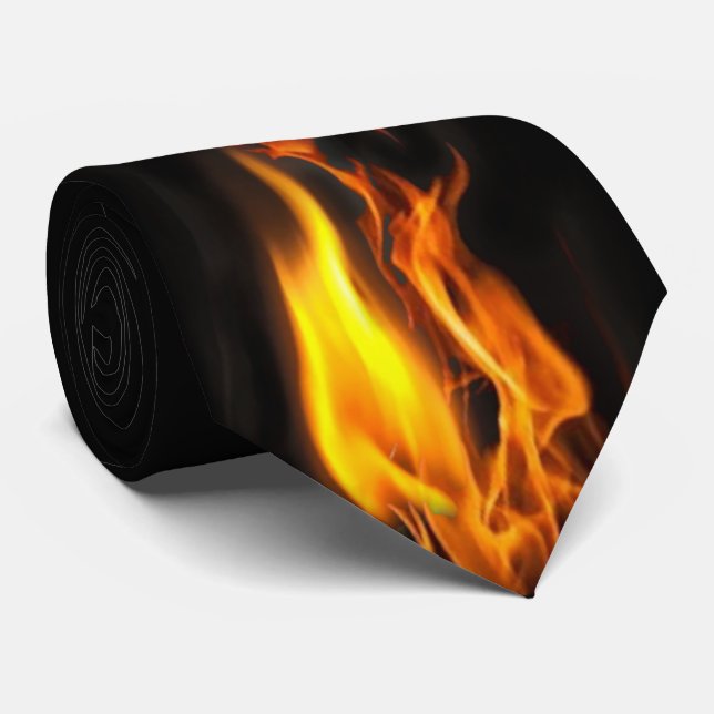 Gravata Coletor de Arty Preto Amarelo Amarelo a Chamas (Rolled)
