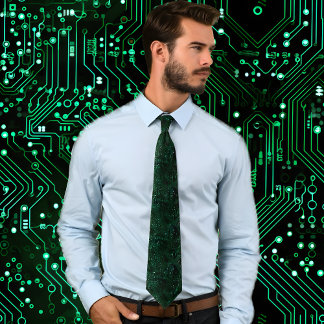 Gravata Coletor de Conselho de Circuito Eletrônico Verde