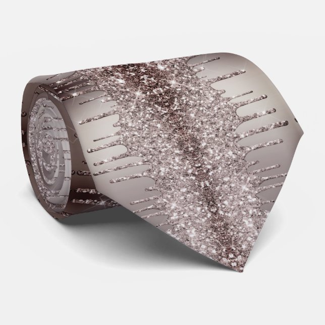 Gravata Coletor de Pescoço com Glitter Dourado Escuro (Rolled)