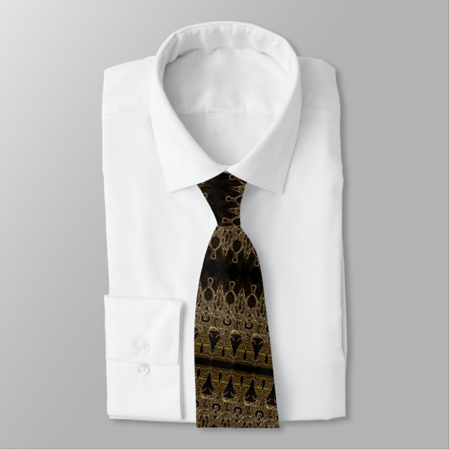 Gravata Coletor de Pescoço Preto e Dourado - Escolha suas  (Amarrado)