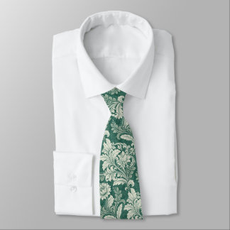 Gravata Coletor Floral Verde e Branco