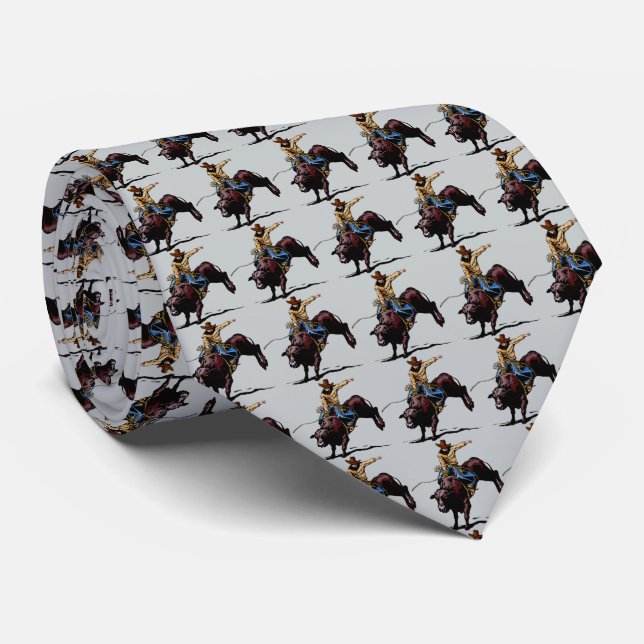 Gravata Colheita das Mens das Touro Rodeo Ocidental (Rolled)