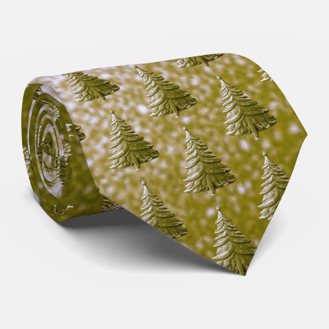 Gravata Colheita de Árvore de Natal de Férias Douradas (Rolled)