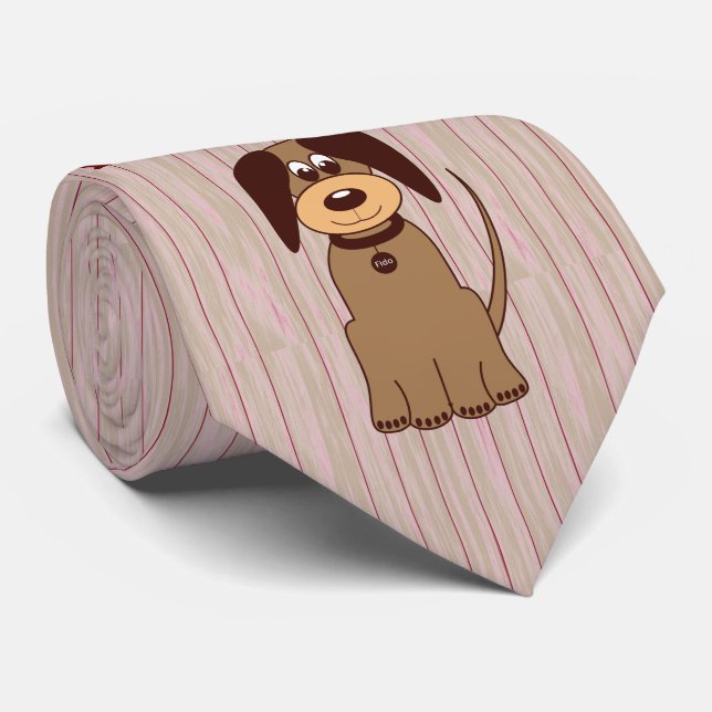 Gravata Colheita de Cachorro Castanho (Rolled)