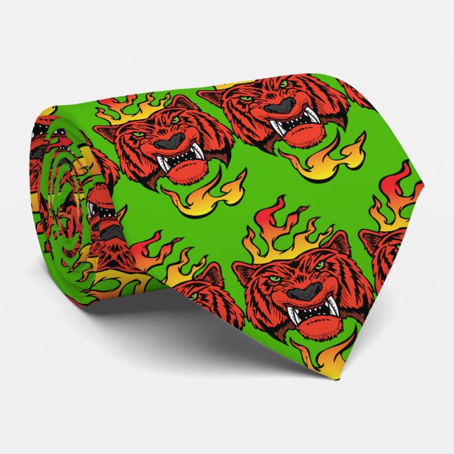 Gravata Colheita de Futebol Mascot da Equipe Tiger (Rolled)