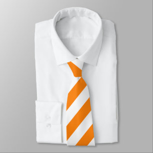 Gravata Colheita de Greve Branca e Laranja